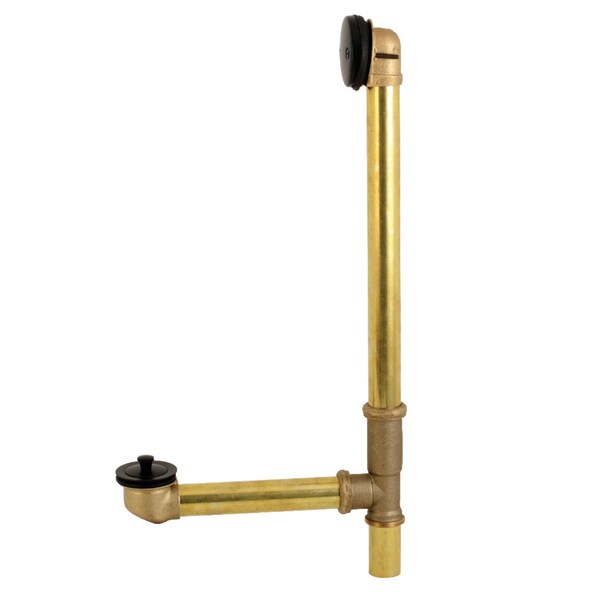 DLL3180MB 18" Tub Waste & Overflow W/ Lift & Lock Drain, 20 Gauge, Blk